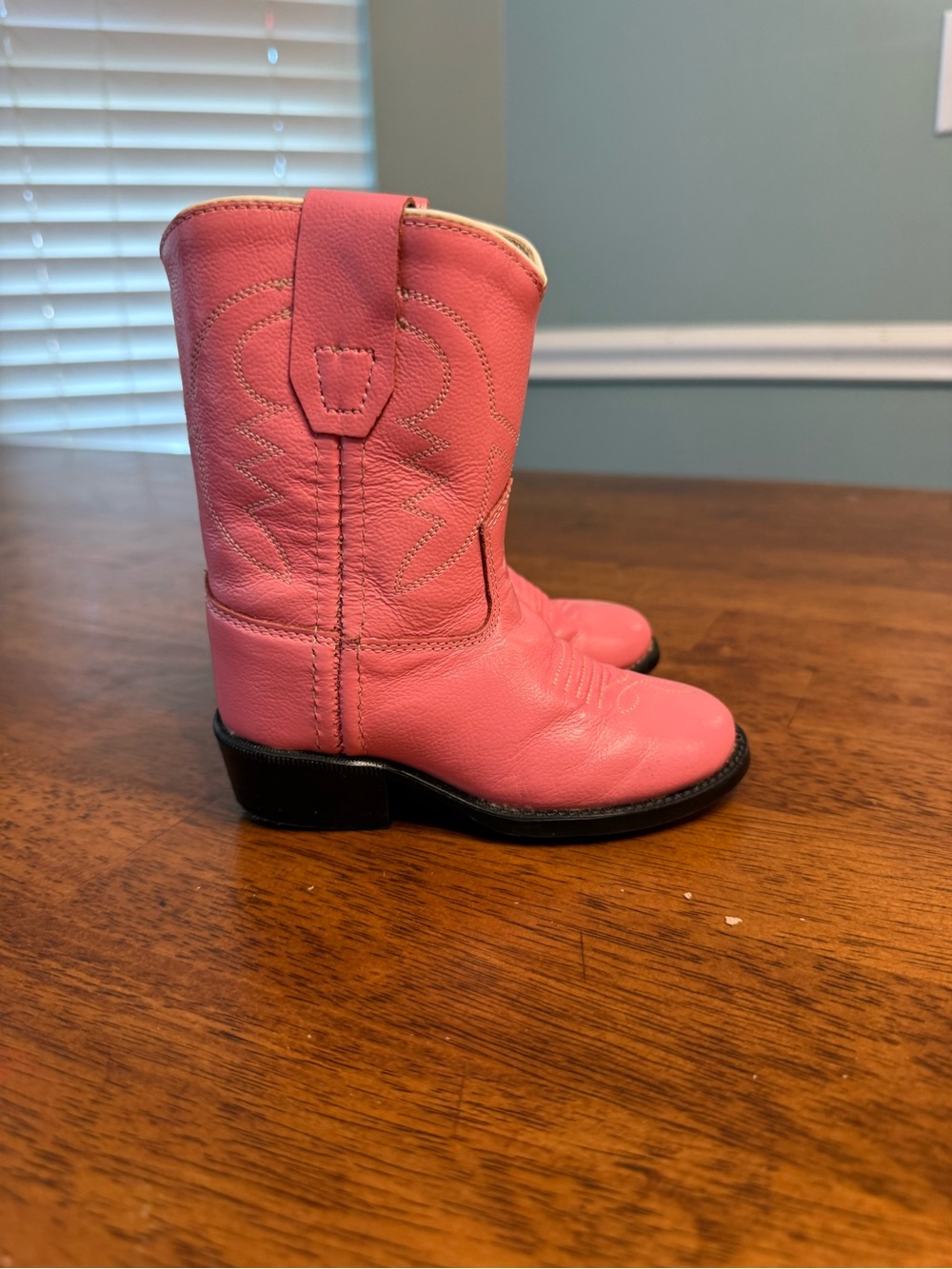 Old West Toddler Girls Pink Leather Round Toe Western Cowboy Boots size 4.5